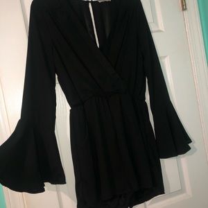 Black long sleeve romper